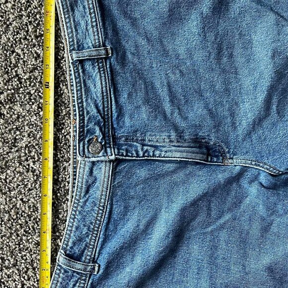 MNG Mango Jeans Womens 14 Blue High-Waisted Wide-Leg Frayed Distressed Denim - Picture 4 of 7